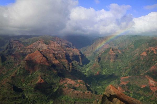 Hawaii, Kauai Rainbow over Waimea Canyon